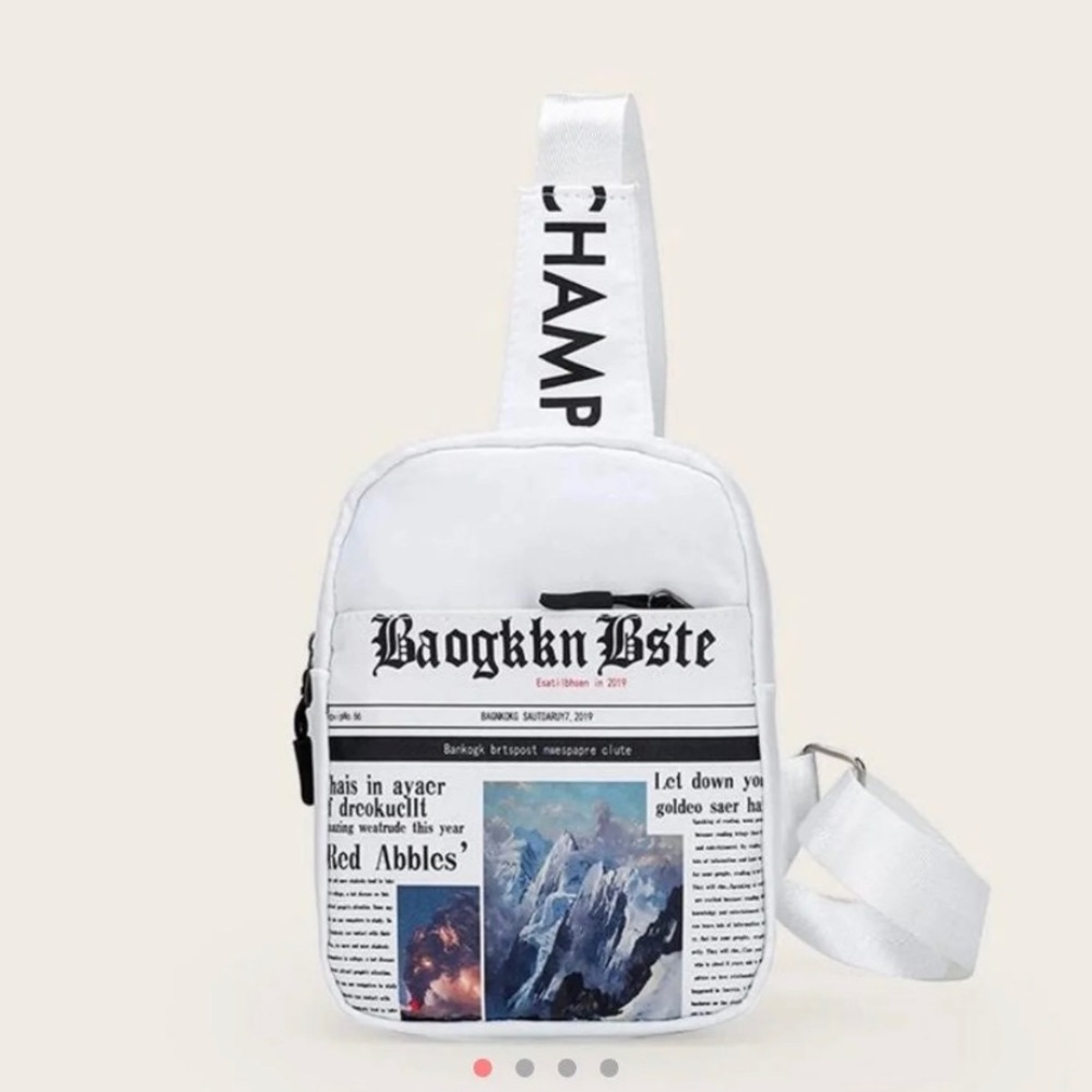 Graphic News Paper Print Sling Bag